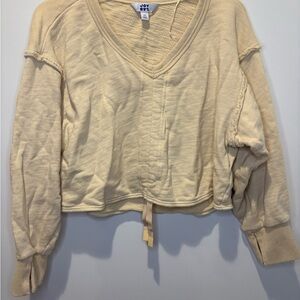 JoyLab Cream V-Neck Sweatshirt